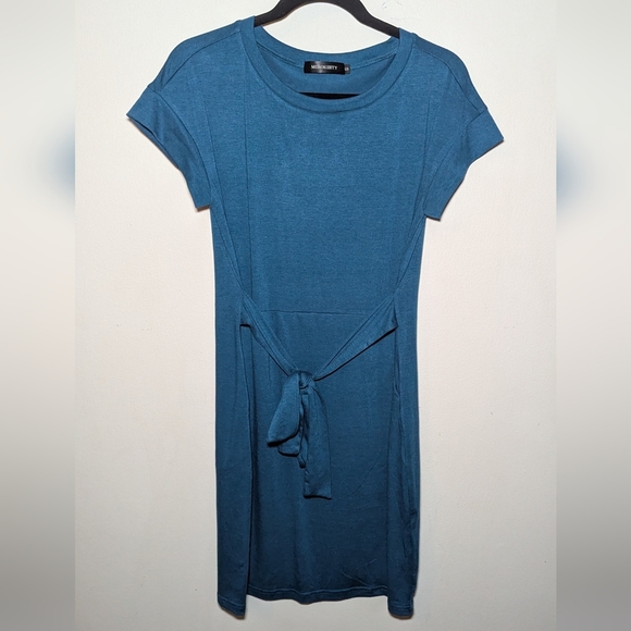 Merokeety Blue Short Sleeve Ruched Bodycon T-Shirt Dress Women's Size S - Picture 1 of 5